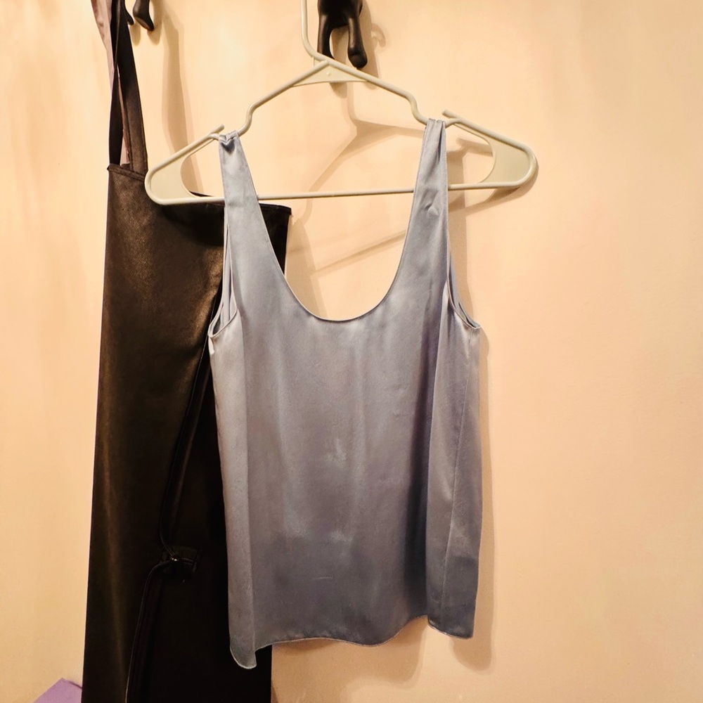 Elegant Blue Women's 100% Silk Top